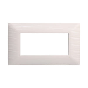 Placca Plastica Serie Solar 4P Colore Bianco Satinato Compatibile Con Bticino Matix