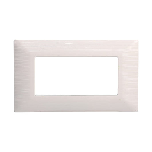 ETTROIT Placca Plastica Serie Solar 4P Colore Bianco Satinato Compatibile Con Bticino Matix