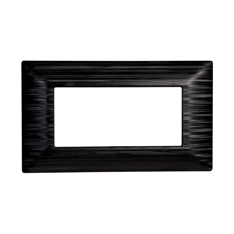 Placca Plastica Serie Solar 4P Colore Nero Satinato Compatibile Con Bticino Matix