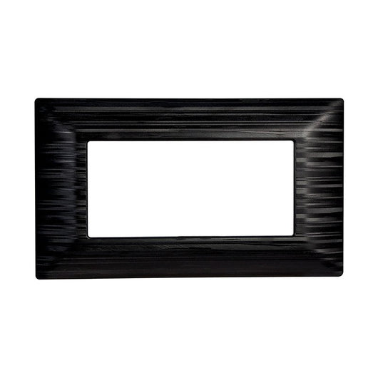 Placca Plastica Serie Solar 4P Colore Nero Satinato Compatibile Con Bticino Matix