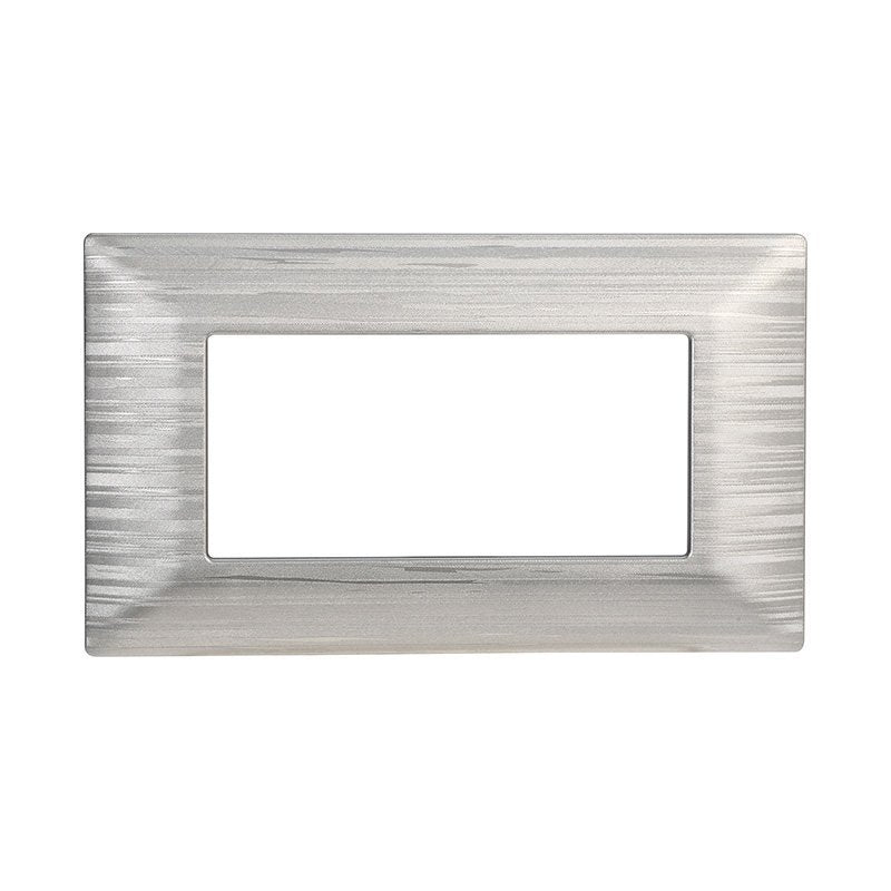 Placca Plastica Serie Solar 4P Colore Silver Satinato Compatibile Con Bticino Matix