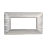 Placca Plastica Serie Solar 4P Colore Silver Satinato Compatibile Con Bticino Matix