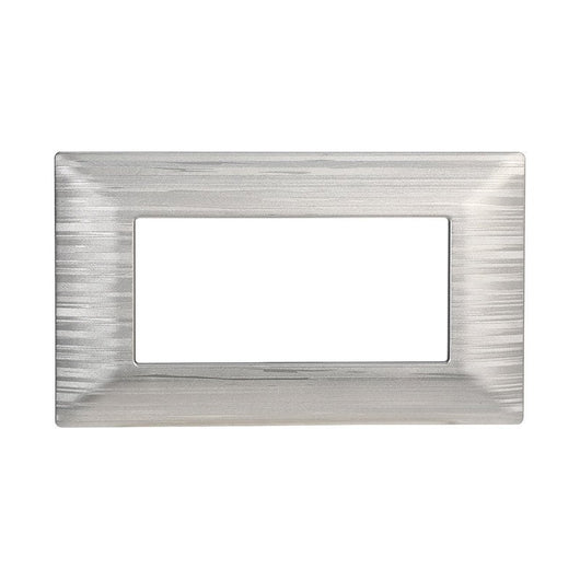 Placca Plastica Serie Solar 4P Colore Silver Satinato Compatibile Con Bticino Matix