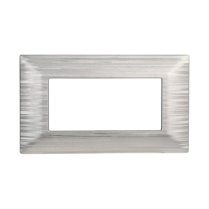Placca Plastica Serie Solar 4P Colore Silver Satinato Compatibile Con Bticino Matix