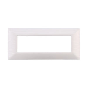 Placca Plastica Serie Solar 6P Colore Bianco Satinato Compatibile Con Bticino Matix