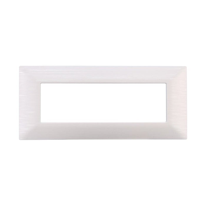 Placca Plastica Serie Solar 6P Colore Bianco Satinato Compatibile Con Bticino Matix
