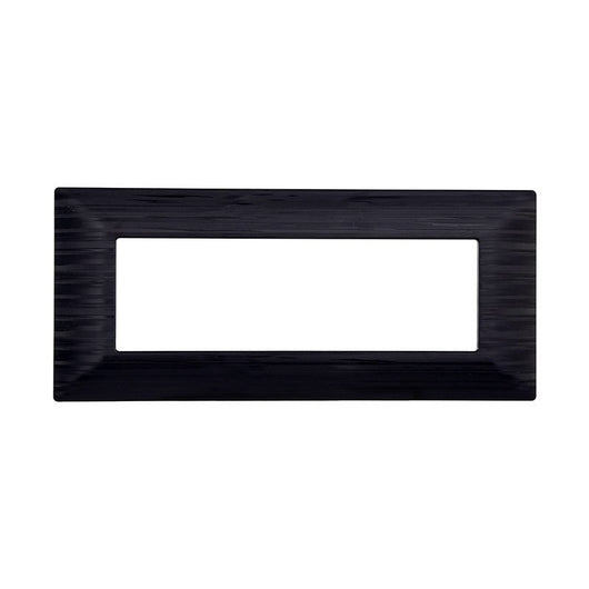 Placca Plastica Serie Solar 6P Colore Nero Satinato Compatibile Con Bticino Matix