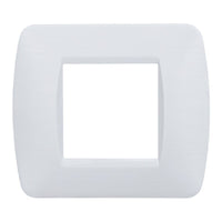 Placca Plastica Serie Space 2P Colore Bianco Satinato Compatibile Con Bticino Living Light