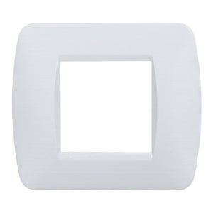 Placca Plastica Serie Space 2P Colore Bianco Satinato Compatibile Con Bticino Living Light