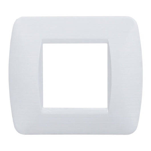 Placca Plastica Serie Space 2P Colore Bianco Satinato Compatibile Con Bticino Living Light