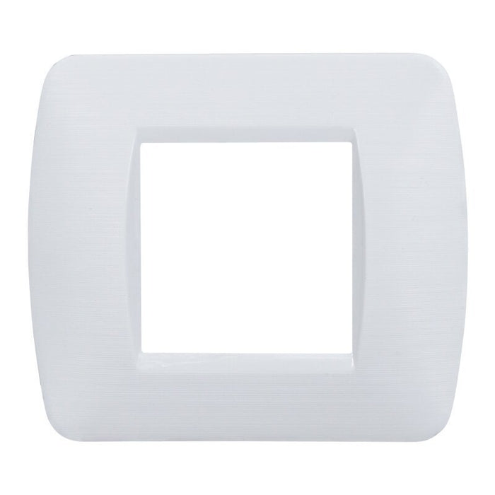 Placca Plastica Serie Space 2P Colore Bianco Satinato Compatibile Con Bticino Living Light