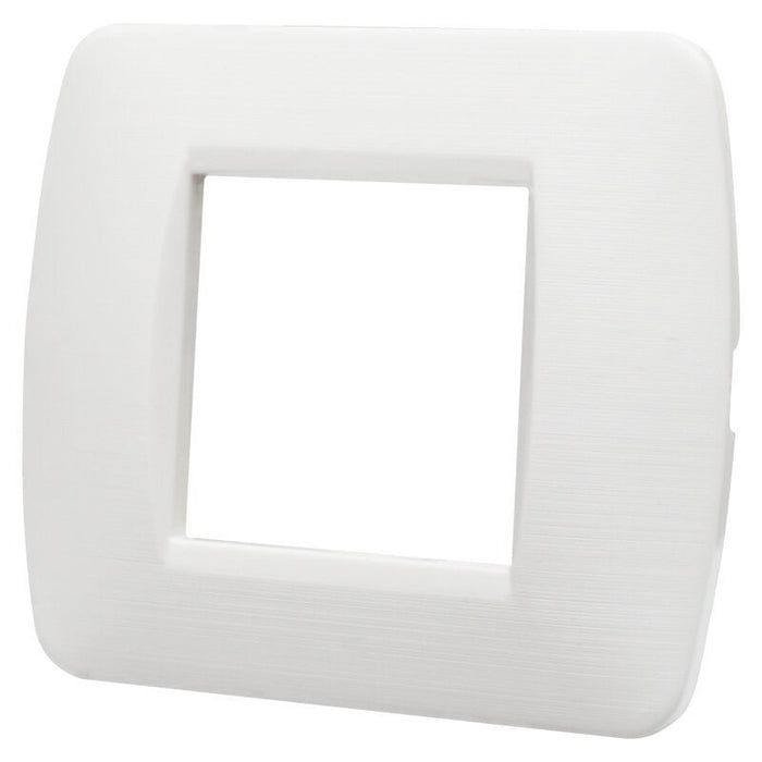 Placca Plastica Serie Space 2P Colore Bianco Satinato Compatibile Con Bticino Living Light
