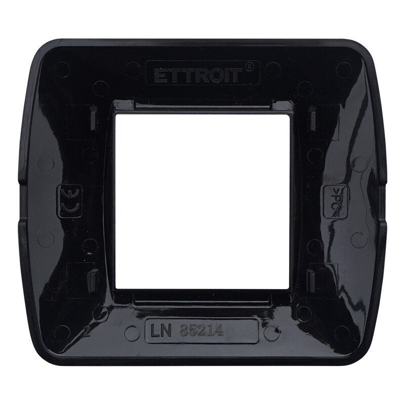 Placca Plastica Serie Space 2P Colore Nero Satinato Compatibile Con Bticino Living Light