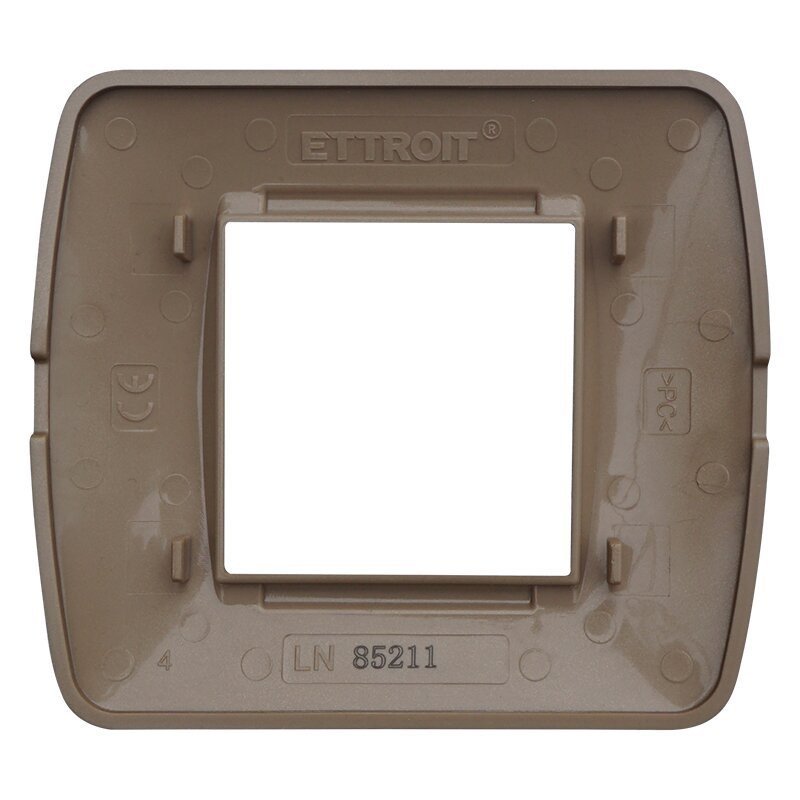 ETTROIT Placca Plastica Serie Space 2P Colore Oro Satinato Compatibile Con Bticino Living Light