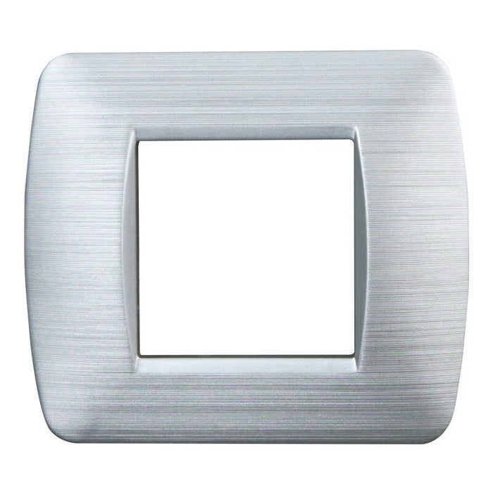 Placca Plastica Serie Space 2P Colore Silver Satinato Compatibile Con Bticino Living Light