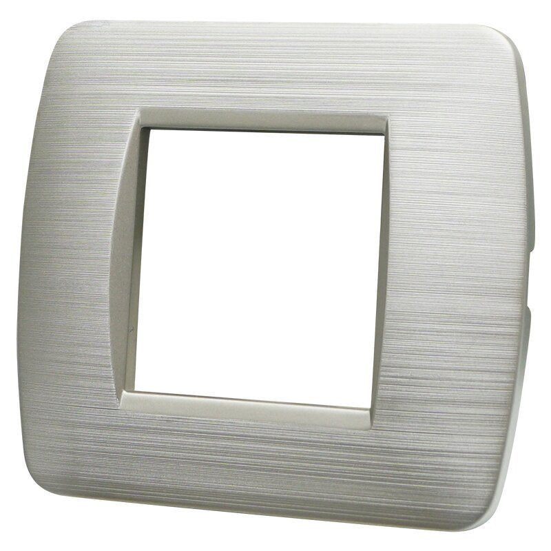 Placca Plastica Serie Space 2P Colore Silver Satinato Compatibile Con Bticino Living Light