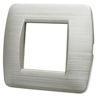 Placca Plastica Serie Space 2P Colore Silver Satinato Compatibile Con Bticino Living Light
