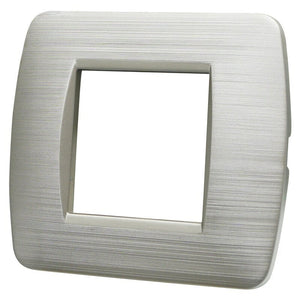 Placca Plastica Serie Space 2P Colore Silver Satinato Compatibile Con Bticino Living Light