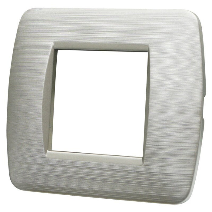 Placca Plastica Serie Space 2P Colore Silver Satinato Compatibile Con Bticino Living Light