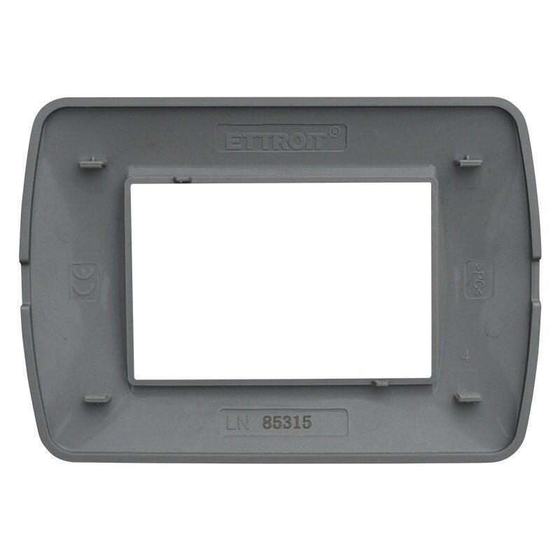 ETTROIT Placca Plastica Serie Space 3P Colore Silver Satinato Compatibile Con Bticino Living Light