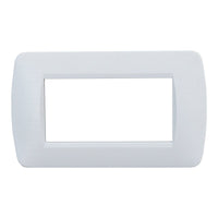 Placca Plastica Serie Space 4P Colore Bianco Satinato Compatibile Con Bticino Living Light