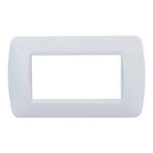 Placca Plastica Serie Space 4P Colore Bianco Satinato Compatibile Con Bticino Living Light