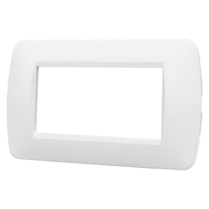 Placca Plastica Serie Space 4P Colore Bianco Satinato Compatibile Con Bticino Living Light