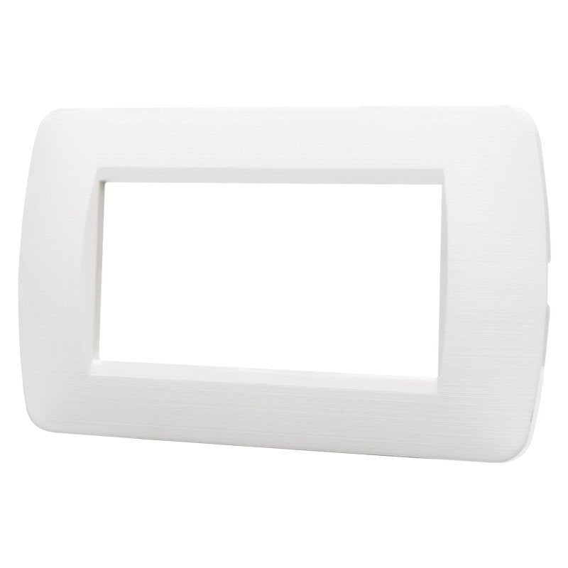 Placca Plastica Serie Space 4P Colore Bianco Satinato Compatibile Con Bticino Living Light