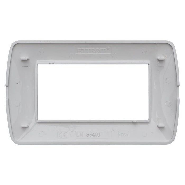 Placca Plastica Serie Space 4P Colore Bianco Satinato Compatibile Con Bticino Living Light