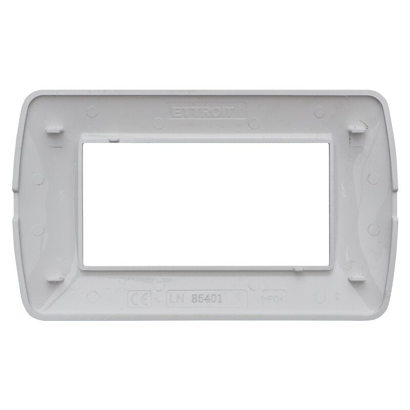 Placca Plastica Serie Space 4P Colore Bianco Satinato Compatibile Con Bticino Living Light