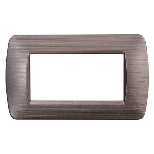 Placca Plastica Serie Space 4P Colore Bronzo Satinato Compatibile Con Bticino Living Light
