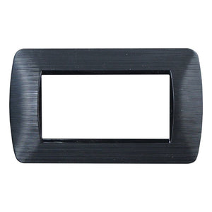 Placca Plastica Serie Space 4P Colore Nero Satinato Compatibile Con Bticino Living Light
