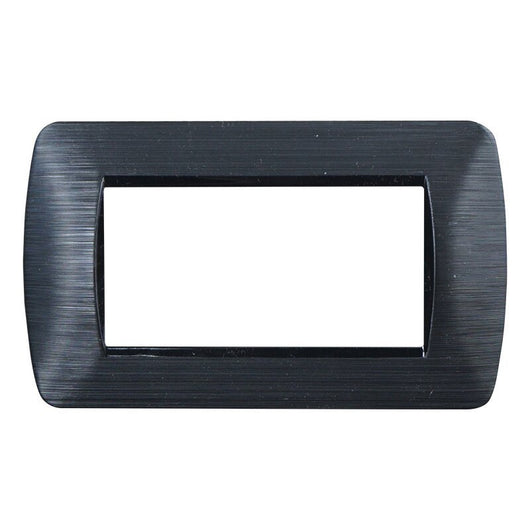 Placca Plastica Serie Space 4P Colore Nero Satinato Compatibile Con Bticino Living Light