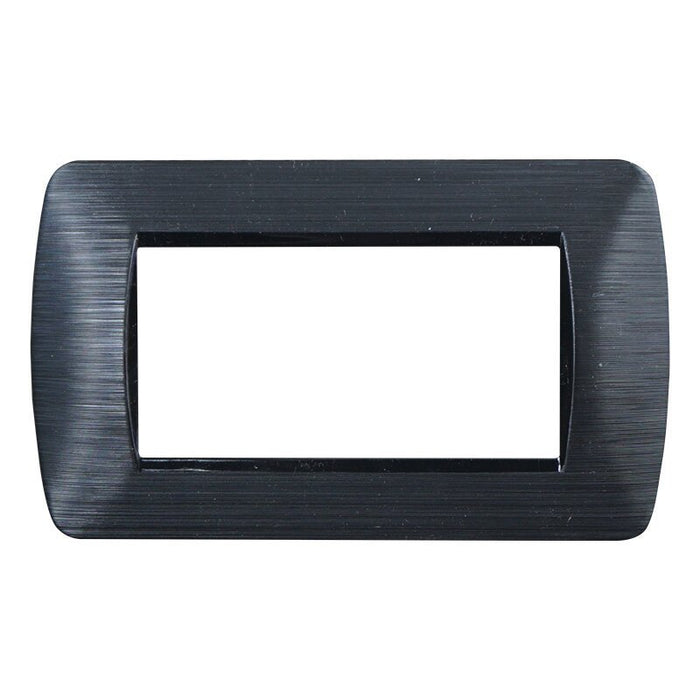 Placca Plastica Serie Space 4P Colore Nero Satinato Compatibile Con Bticino Living Light