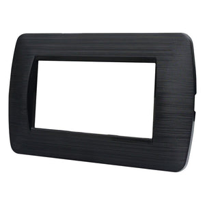 Placca Plastica Serie Space 4P Colore Nero Satinato Compatibile Con Bticino Living Light