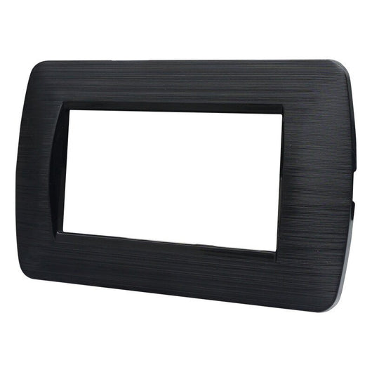 Placca Plastica Serie Space 4P Colore Nero Satinato Compatibile Con Bticino Living Light