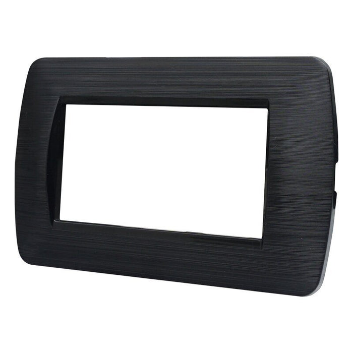 Placca Plastica Serie Space 4P Colore Nero Satinato Compatibile Con Bticino Living Light
