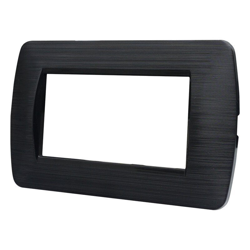 Placca Plastica Serie Space 4P Colore Nero Satinato Compatibile Con Bticino Living Light