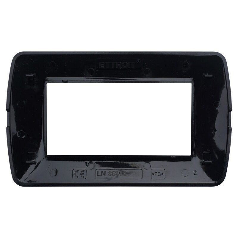 Placca Plastica Serie Space 4P Colore Nero Satinato Compatibile Con Bticino Living Light