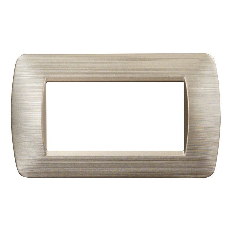 Placca Plastica Serie Space 4P Colore Oro Satinato Compatibile Con Bticino Living Light