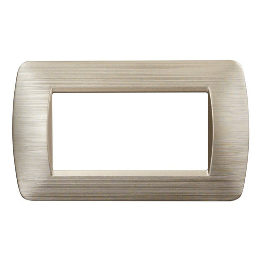 Placca Plastica Serie Space 4P Colore Oro Satinato Compatibile Con Bticino Living Light
