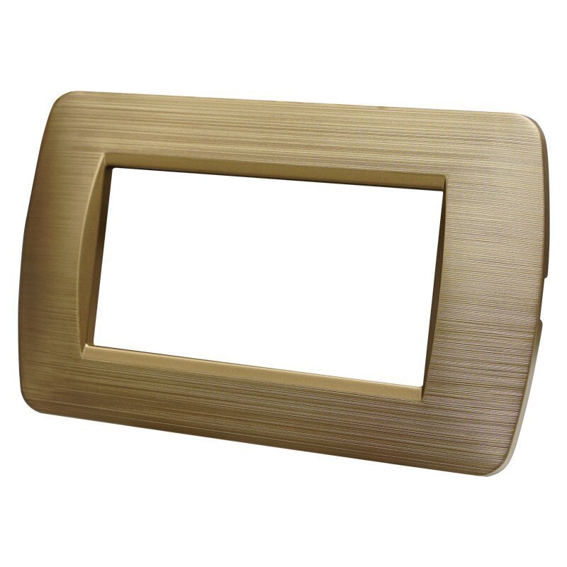 Placca Plastica Serie Space 4P Colore Oro Satinato Compatibile Con Bticino Living Light