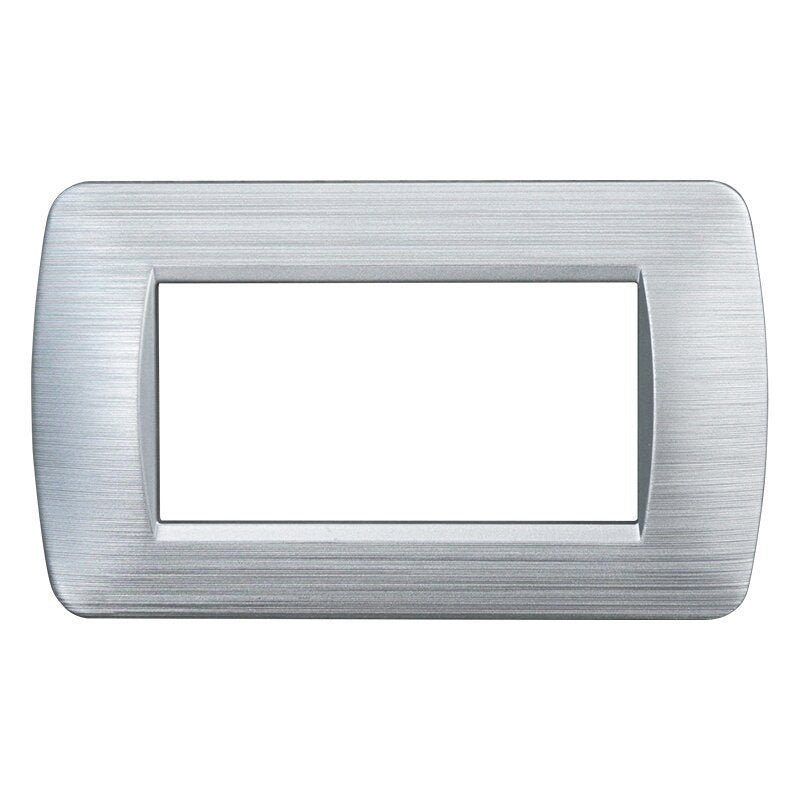 Placca Plastica Serie Space 4P Colore Silver Satinato Compatibile Con Bticino Living Light