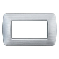 Placca Plastica Serie Space 4P Colore Silver Satinato Compatibile Con Bticino Living Light