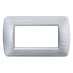 Placca Plastica Serie Space 4P Colore Silver Satinato Compatibile Con Bticino Living Light