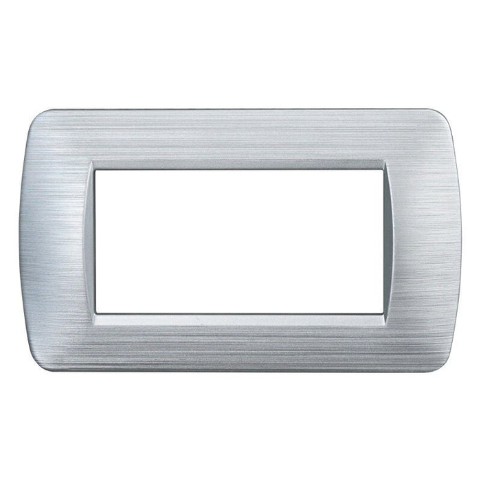Placca Plastica Serie Space 4P Colore Silver Satinato Compatibile Con Bticino Living Light