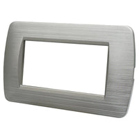 Placca Plastica Serie Space 4P Colore Silver Satinato Compatibile Con Bticino Living Light
