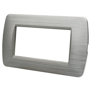 Placca Plastica Serie Space 4P Colore Silver Satinato Compatibile Con Bticino Living Light