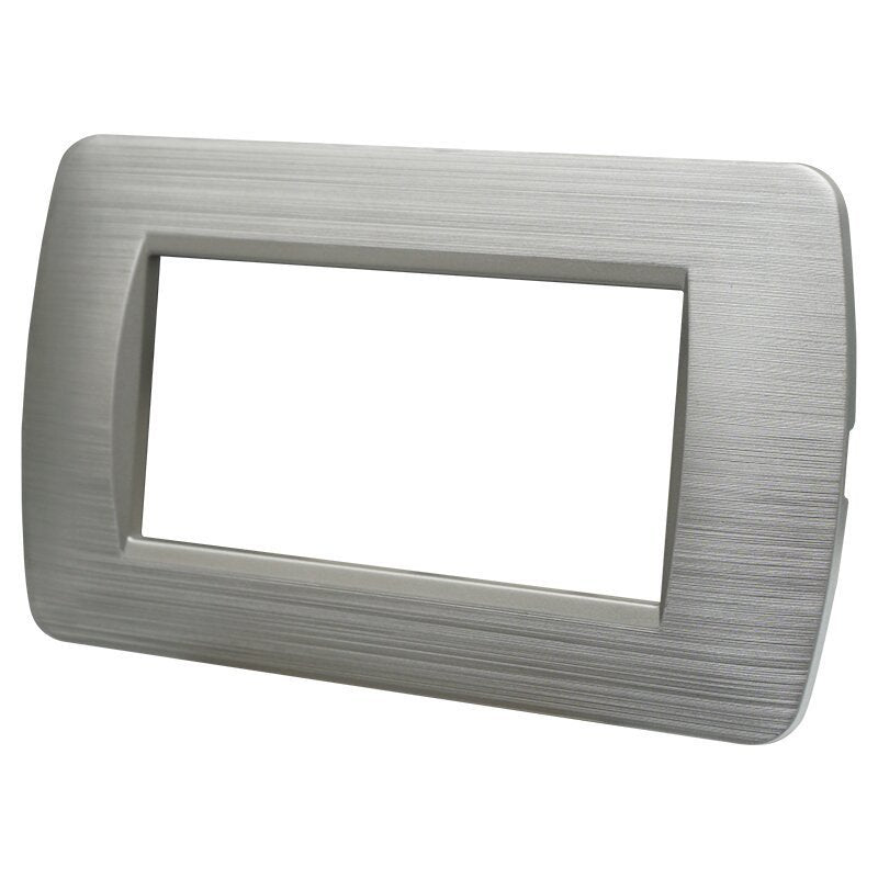 ETTROIT Placca Plastica Serie Space 4P Colore Silver Satinato Compatibile Con Bticino Living Light
