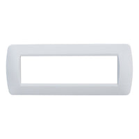 Placca Plastica Serie Space 7P Colore Bianco Satinato Compatibile Con Bticino Living Light